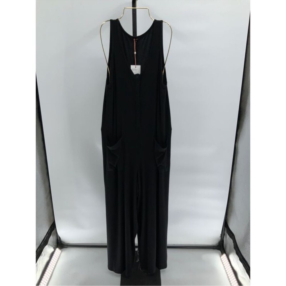 Quince Maternity Tencel Rib & Nursing Jumpsuit Black M GUC
